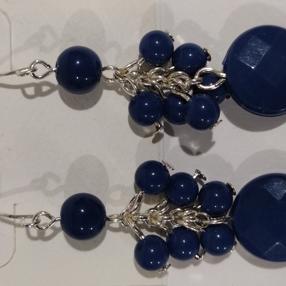 Croft & Barrow Blue Beaded Cluster Drop Dangle Earrings Women's Fashion Jewelry - Picture 4 of 7